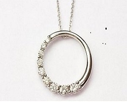 Diamond Circle Pendant 14K White Gold