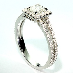 Micro pave thin split shank halo