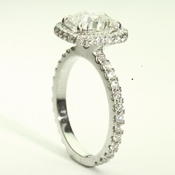 Pave Halo Engagement Ring 