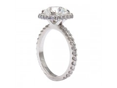 Pave Halo Engagement Ring