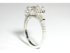 Micro-Pave Halo & Tapered baguette Engagement Ring