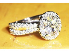 Split Shank Halo Engagement Ring