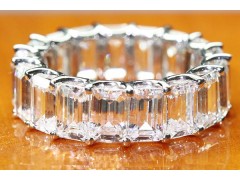 12 CT Diamond Emerald Cut "U" Prong Eternity Band 