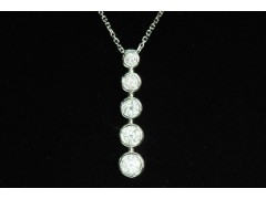 3/4 CTW Diamond Circle Pendant 14K White Gold
