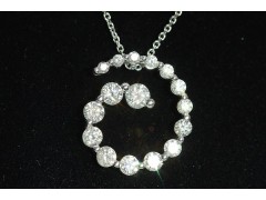 1.40 CTW Diamond Circular Pendant 14K White Gold