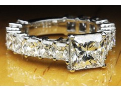 7.50 CTW Princess Cut Engagement Ring