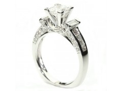Curved Baguette and Pave Ring