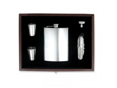 Brushed Stainless Steel 8oz Flask Gift Set