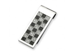 Stainless Steel Black and Grey Carbon Fiber Money Clip